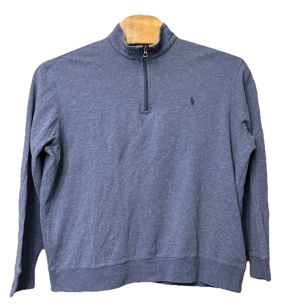 Polo Ralph Lauren Mens XL Light Blue 1/4 Quarter Zip‎ Pullover Sweater
